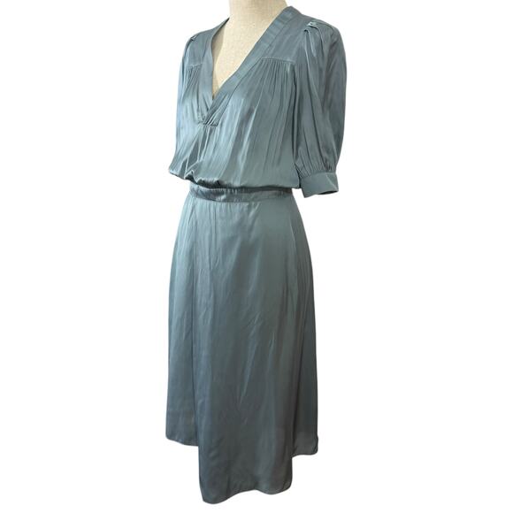 Zadig & Voltaire Size XS Ralia Satin Midi Dress Blue Elegant Special Occasion - Picture 3 of 11